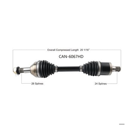 Wide Open Heavy Duty CV Axle for CAN AM HD REAR RIGHT OUTLANDER 400 XT 13-14 CAN-6067HD